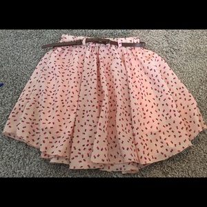 Floral Skater Skirt W/ Belt